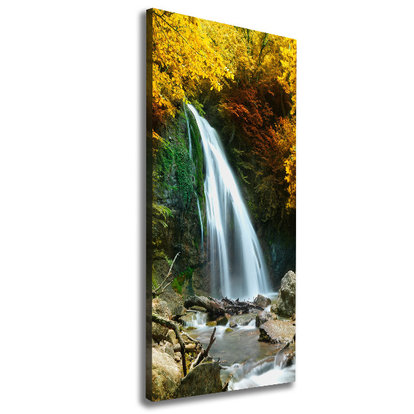 Cuadro canvas decorativo para salón vertical Cascada en el bosque