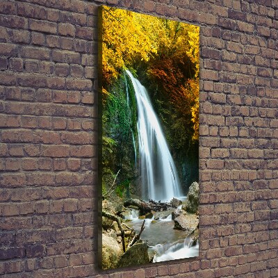 Cuadro canvas decorativo para salón vertical Cascada en el bosque