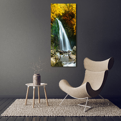 Cuadro canvas decorativo para salón vertical Cascada en el bosque