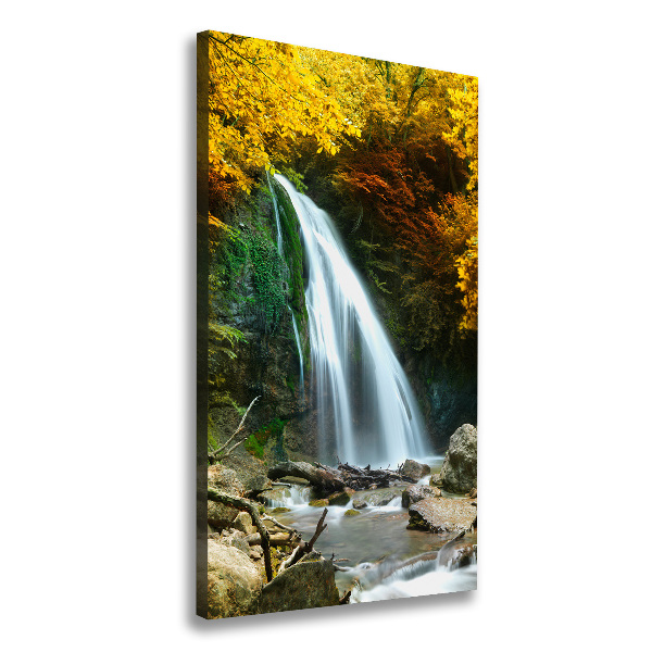 Cuadro canvas decorativo para salón vertical Cascada en el bosque