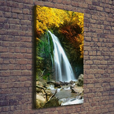 Cuadro canvas decorativo para salón vertical Cascada en el bosque