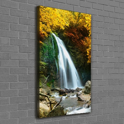 Cuadro canvas decorativo para salón vertical Cascada en el bosque
