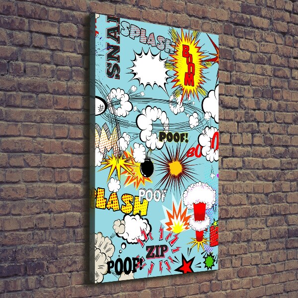 Cuadro moderno en lienzo resistente uv vertical Historietas
