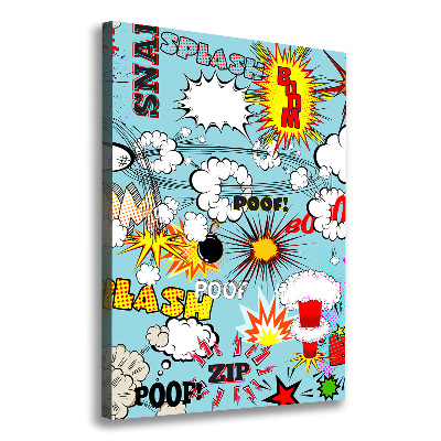 Cuadro moderno en lienzo resistente uv vertical Historietas