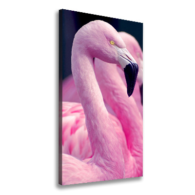 Cuadro canvas decorativo para salón vertical Flamencos