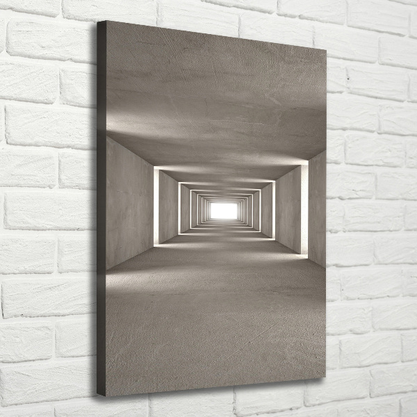 Fotografía en lienzo vertical Túnel de hormigón