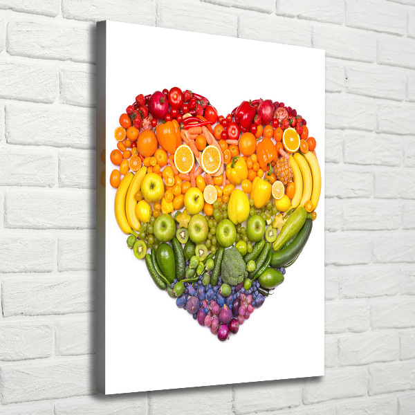 Impresión en lienzo vertical Corazón de fruta