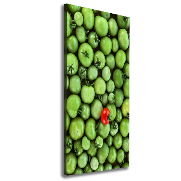 Cuadro canvas decorativo para salón vertical tomate rojo