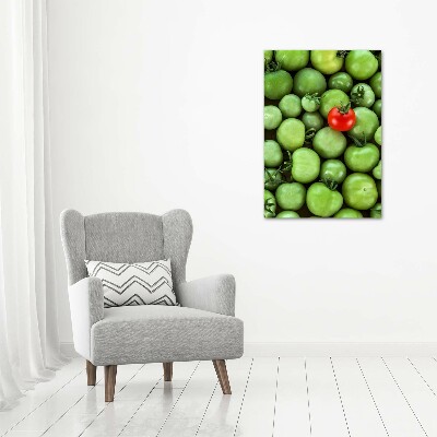 Cuadro canvas decorativo para salón vertical tomate rojo