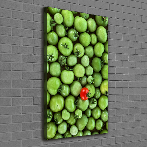 Cuadro canvas decorativo para salón vertical tomate rojo