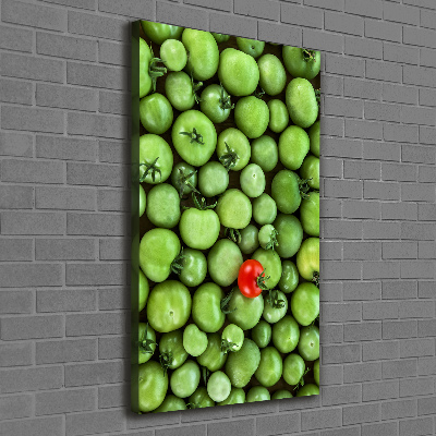 Cuadro canvas decorativo para salón vertical tomate rojo