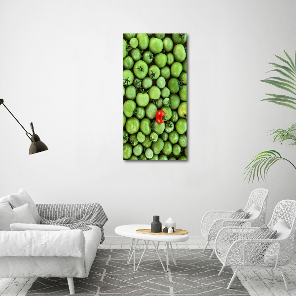 Cuadro canvas decorativo para salón vertical tomate rojo