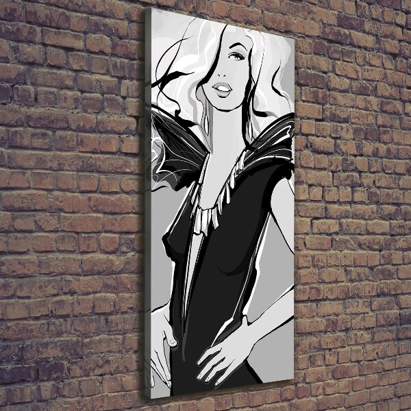 Cuadro canvas decorativo para salón vertical Ilustración de moda