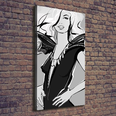 Cuadro canvas decorativo para salón vertical Ilustración de moda