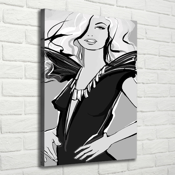 Cuadro canvas decorativo para salón vertical Ilustración de moda