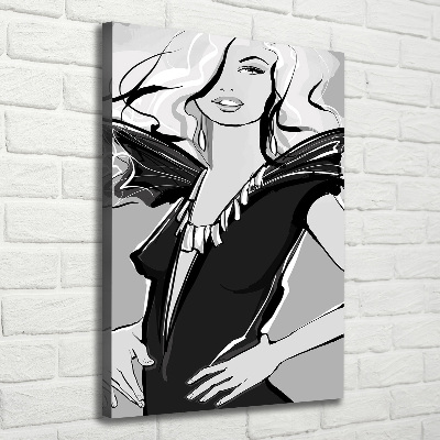 Cuadro canvas decorativo para salón vertical Ilustración de moda
