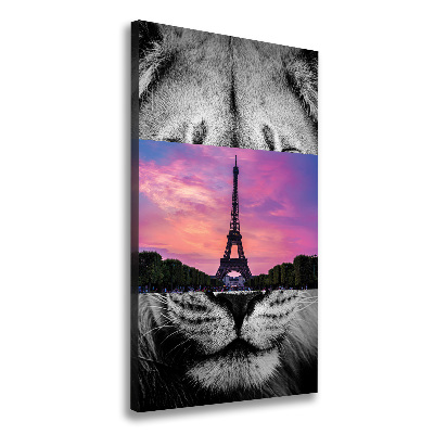 Cuadro canvas decorativo para salón vertical Torre Eiffel de París