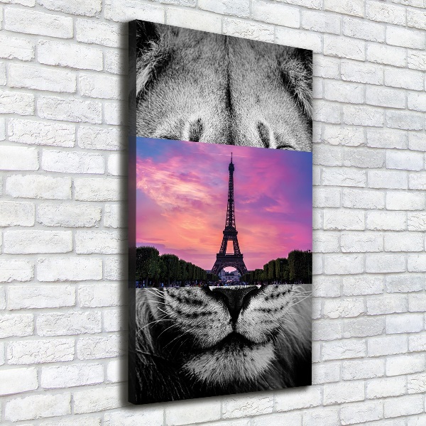 Cuadro canvas decorativo para salón vertical Torre Eiffel de París