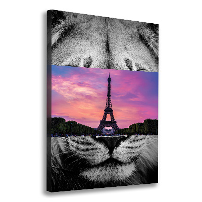 Cuadro canvas decorativo para salón vertical Torre Eiffel de París