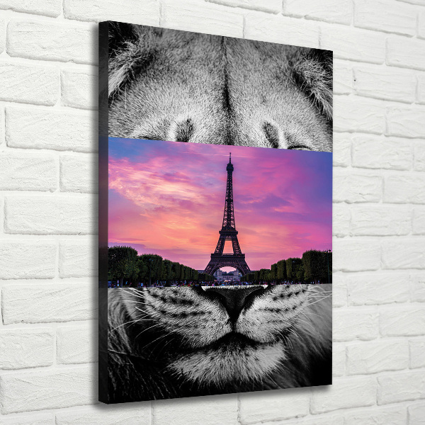Cuadro canvas decorativo para salón vertical Torre Eiffel de París