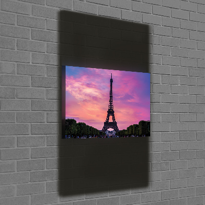 Cuadro canvas decorativo para salón vertical Torre Eiffel de París