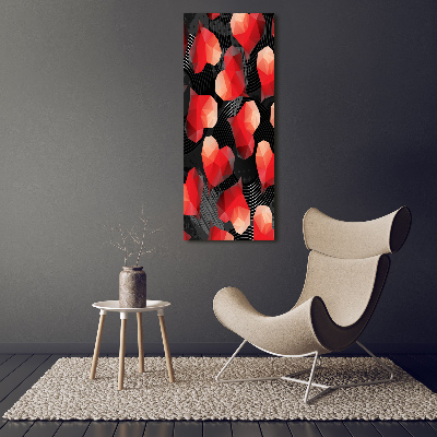 Cuadro moderno en lienzo resistente uv vertical Corazones geométricos