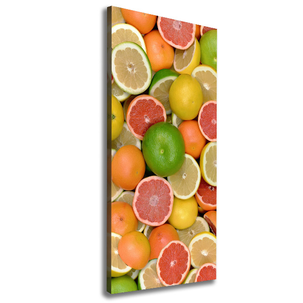 Cuadro moderno en lienzo resistente uv vertical Frutas cítricas