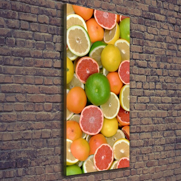 Cuadro moderno en lienzo resistente uv vertical Frutas cítricas