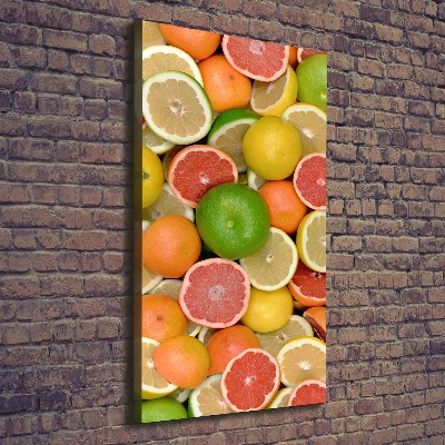 Cuadro moderno en lienzo resistente uv vertical Frutas cítricas