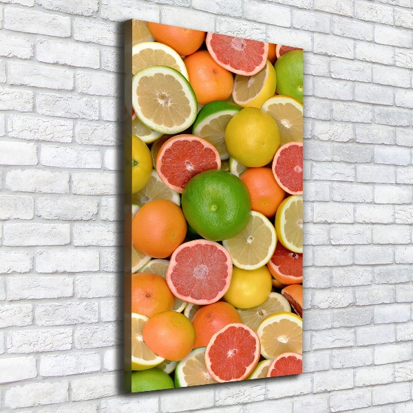 Cuadro moderno en lienzo resistente uv vertical Frutas cítricas