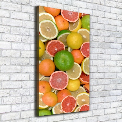 Cuadro moderno en lienzo resistente uv vertical Frutas cítricas