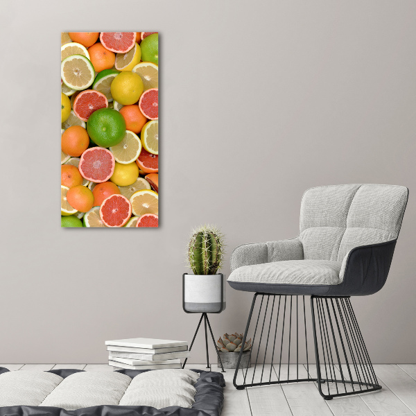 Cuadro moderno en lienzo resistente uv vertical Frutas cítricas