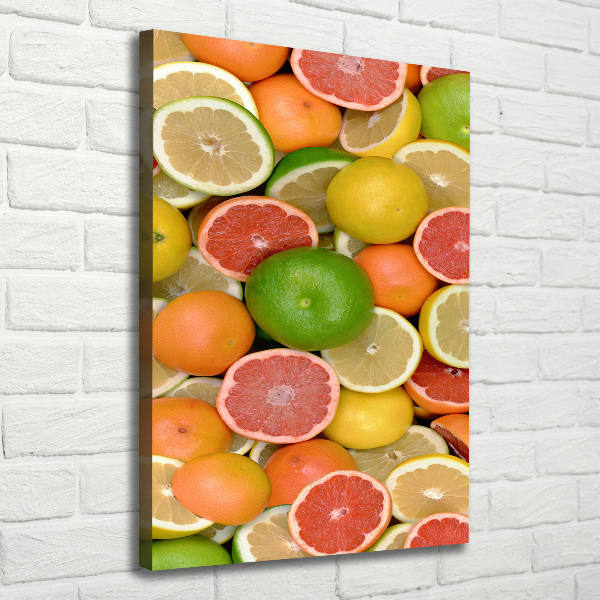 Cuadro moderno en lienzo resistente uv vertical Frutas cítricas