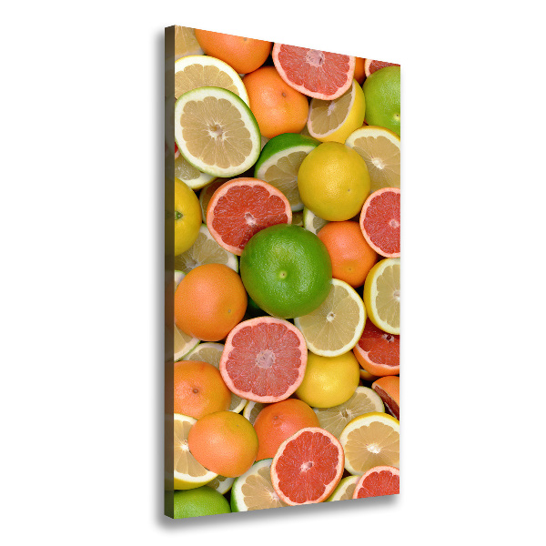 Cuadro moderno en lienzo resistente uv vertical Frutas cítricas
