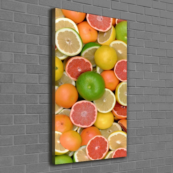 Cuadro moderno en lienzo resistente uv vertical Frutas cítricas