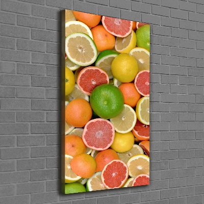 Cuadro moderno en lienzo resistente uv vertical Frutas cítricas