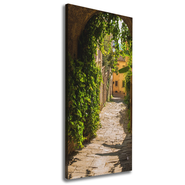Cuadro moderno en lienzo resistente uv vertical calles italianas