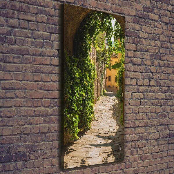 Cuadro moderno en lienzo resistente uv vertical calles italianas