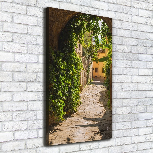 Cuadro moderno en lienzo resistente uv vertical calles italianas