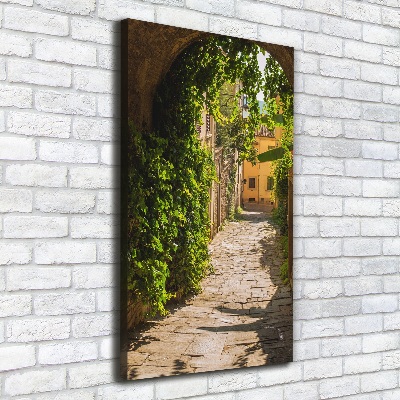 Cuadro moderno en lienzo resistente uv vertical calles italianas