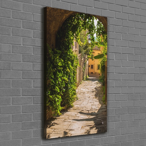 Cuadro moderno en lienzo resistente uv vertical calles italianas