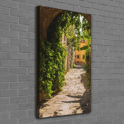 Cuadro moderno en lienzo resistente uv vertical calles italianas