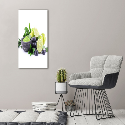 Fotografía en lienzo vertical Cítricos y huesos