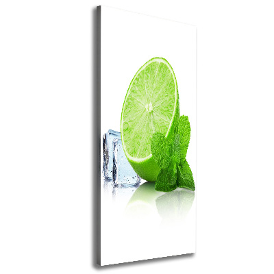 Cuadro moderno en lienzo resistente uv vertical Lima y hielo