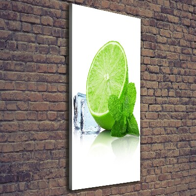 Cuadro moderno en lienzo resistente uv vertical Lima y hielo