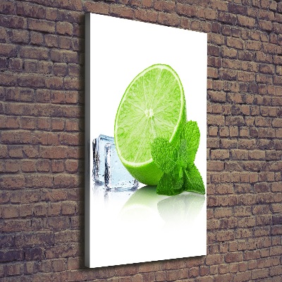 Cuadro moderno en lienzo resistente uv vertical Lima y hielo