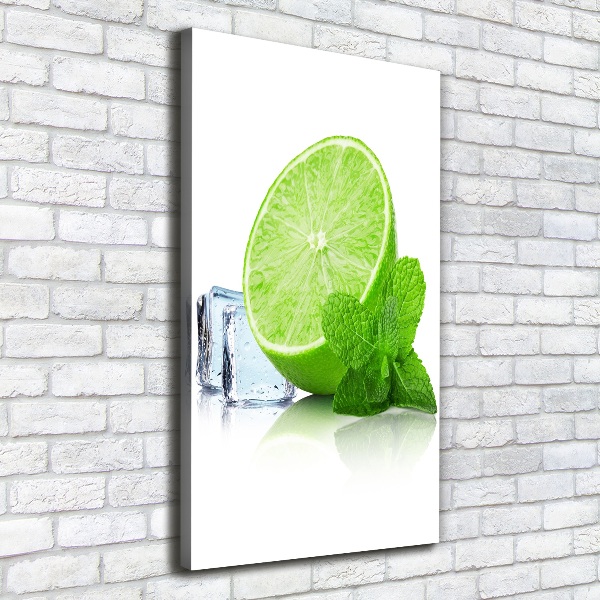 Cuadro moderno en lienzo resistente uv vertical Lima y hielo