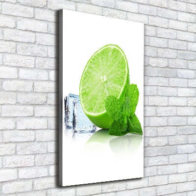 Cuadro moderno en lienzo resistente uv vertical Lima y hielo