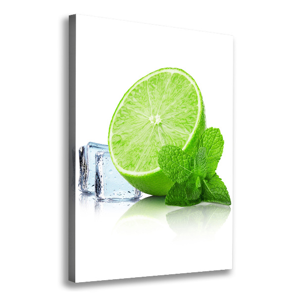 Cuadro moderno en lienzo resistente uv vertical Lima y hielo