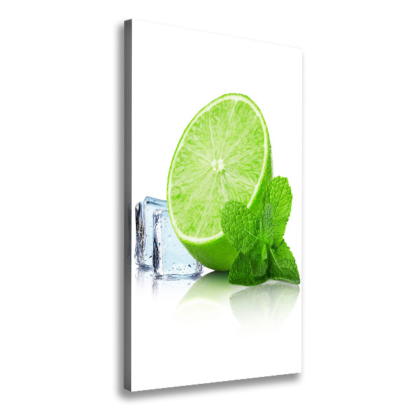 Cuadro moderno en lienzo resistente uv vertical Lima y hielo